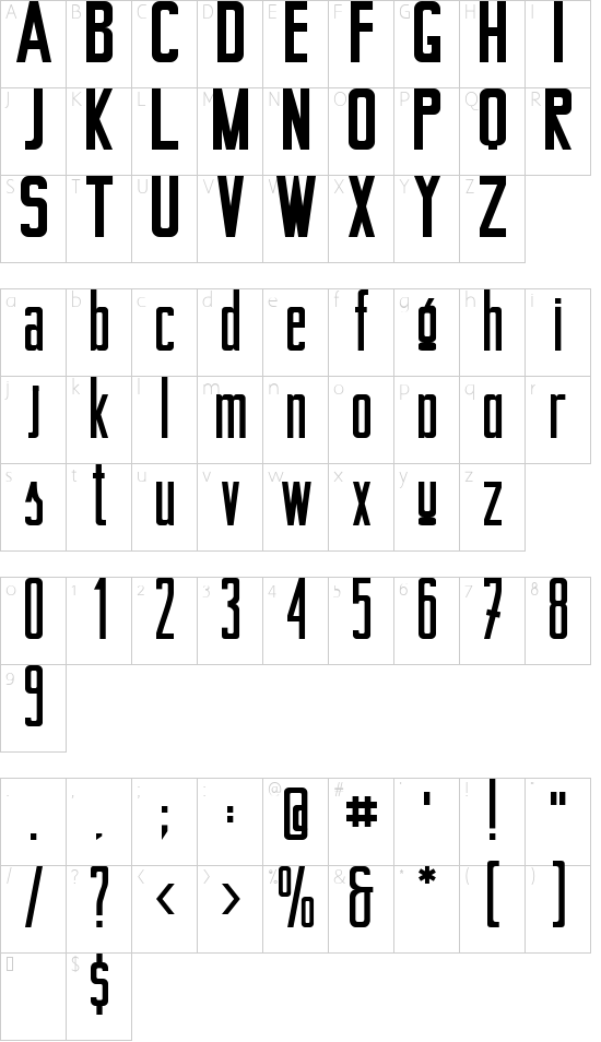 mapa de caracteres