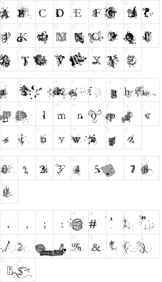 mapa de caracteres